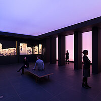 Panorama exhibition: Telephus frieze in walkable room installation, photo Tom Schulze © asisi