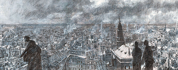 DRESDEN 1945 – 360°-Panorama von Yadegar Asisi – Panoramaskizze © asisi